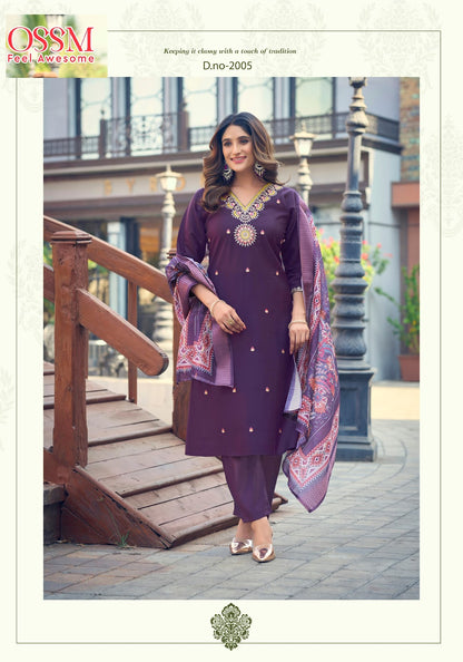 Nusrat Vol 2 Ossm Roman Silk Readymade Pant Style Suits Supplier Ahmedabad