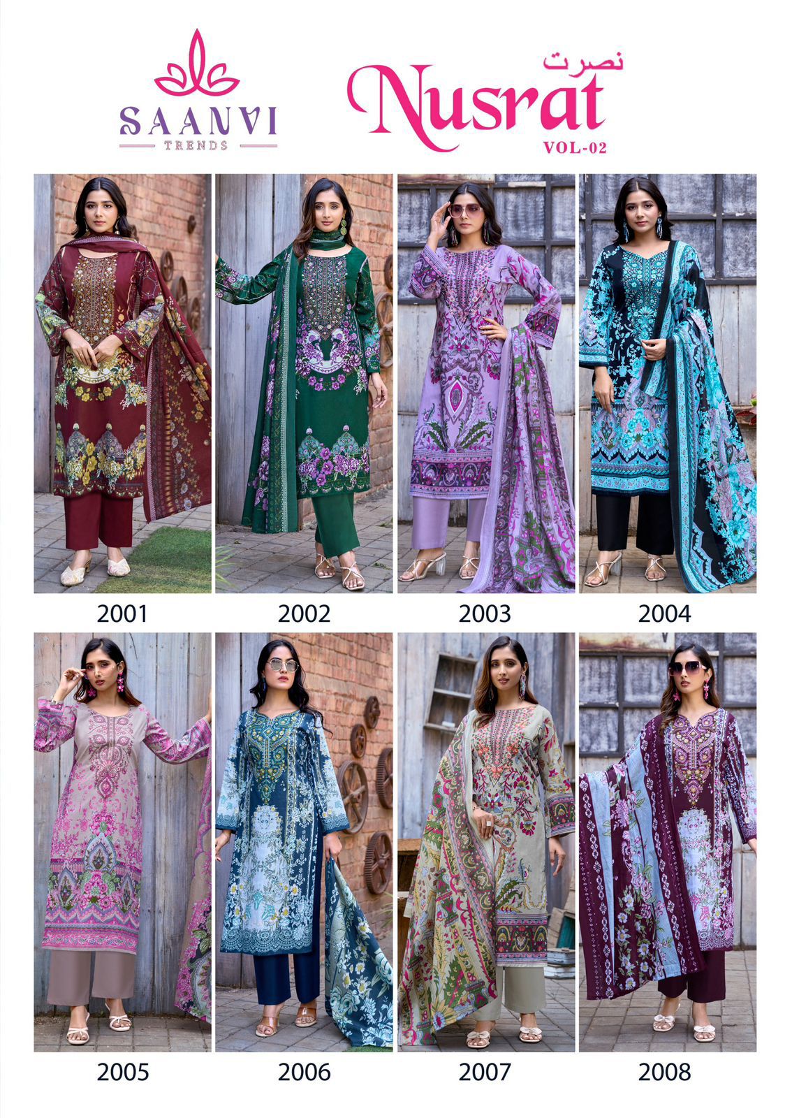 Nusrat Vol 2 Saanvi Cotton Karachi Salwar Suits Exporter Ahmedabad