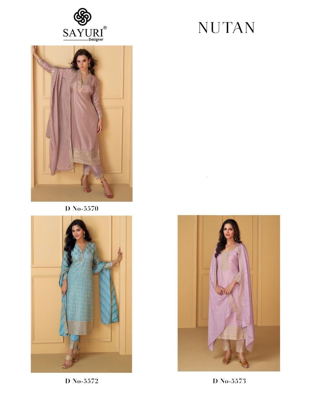 Nutan Nx Sayuri Jacquard Silk Readymade Pant Style Suits Manufacturer Gujarat
