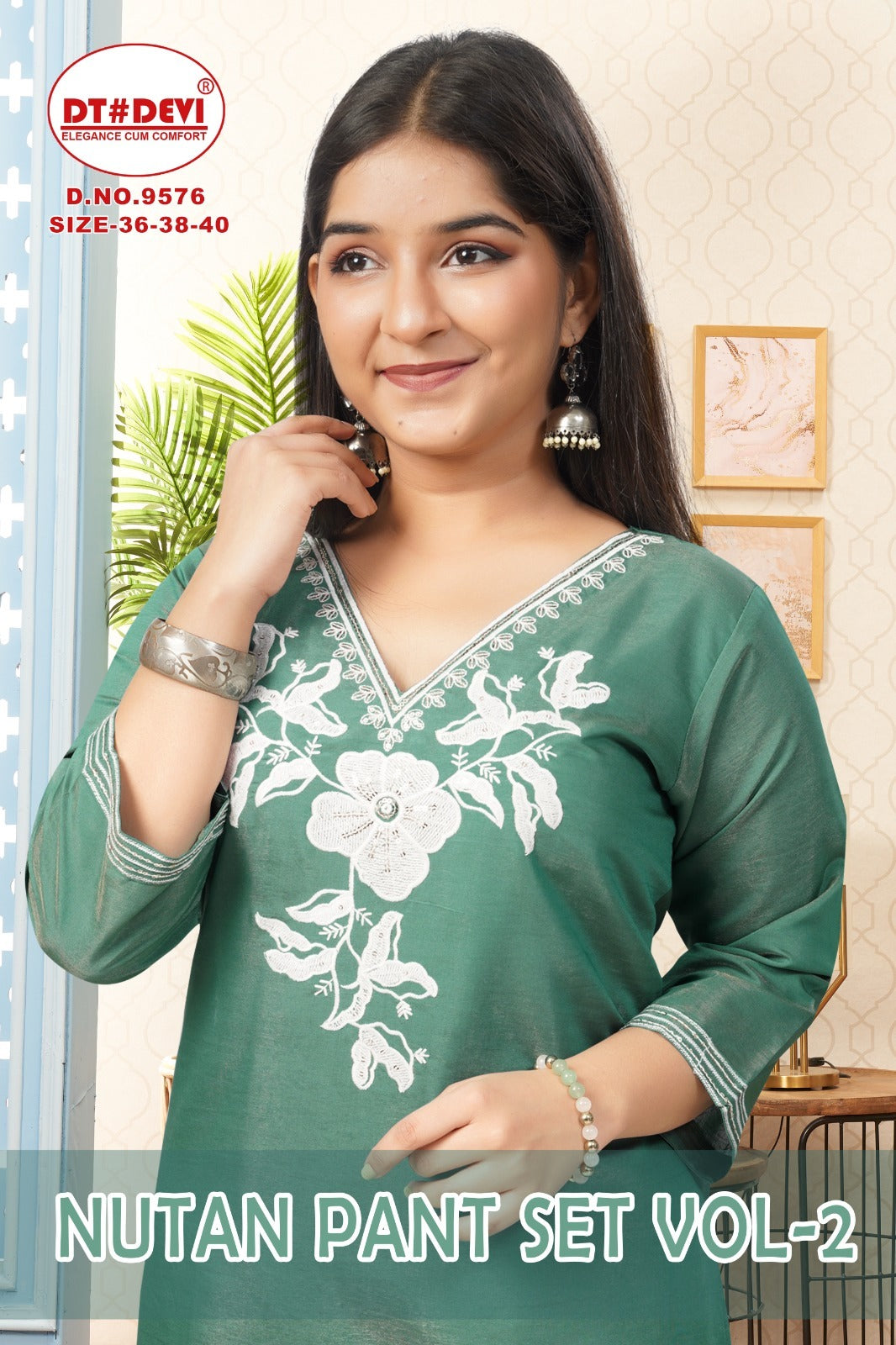 Nutan Vol 2 9576 Dt Devi Roman Simmer Girls Readymade Pant Suits Manufacturer Gujarat