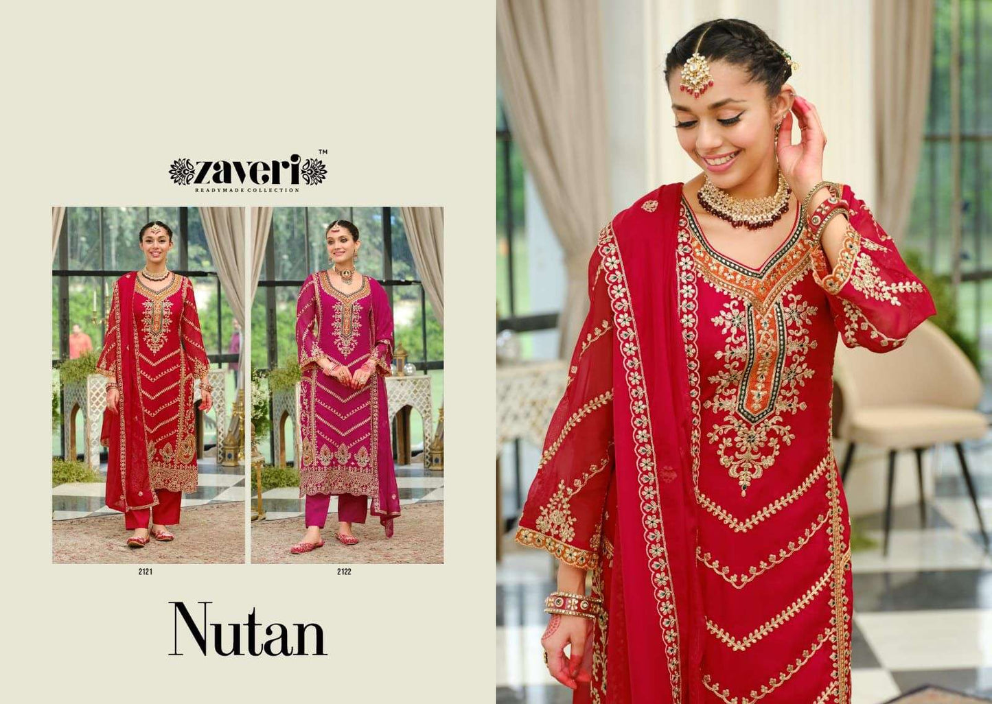 Nutan Zaveri Soft Organza Readymade Pant Style Suits Supplier Ahmedabad