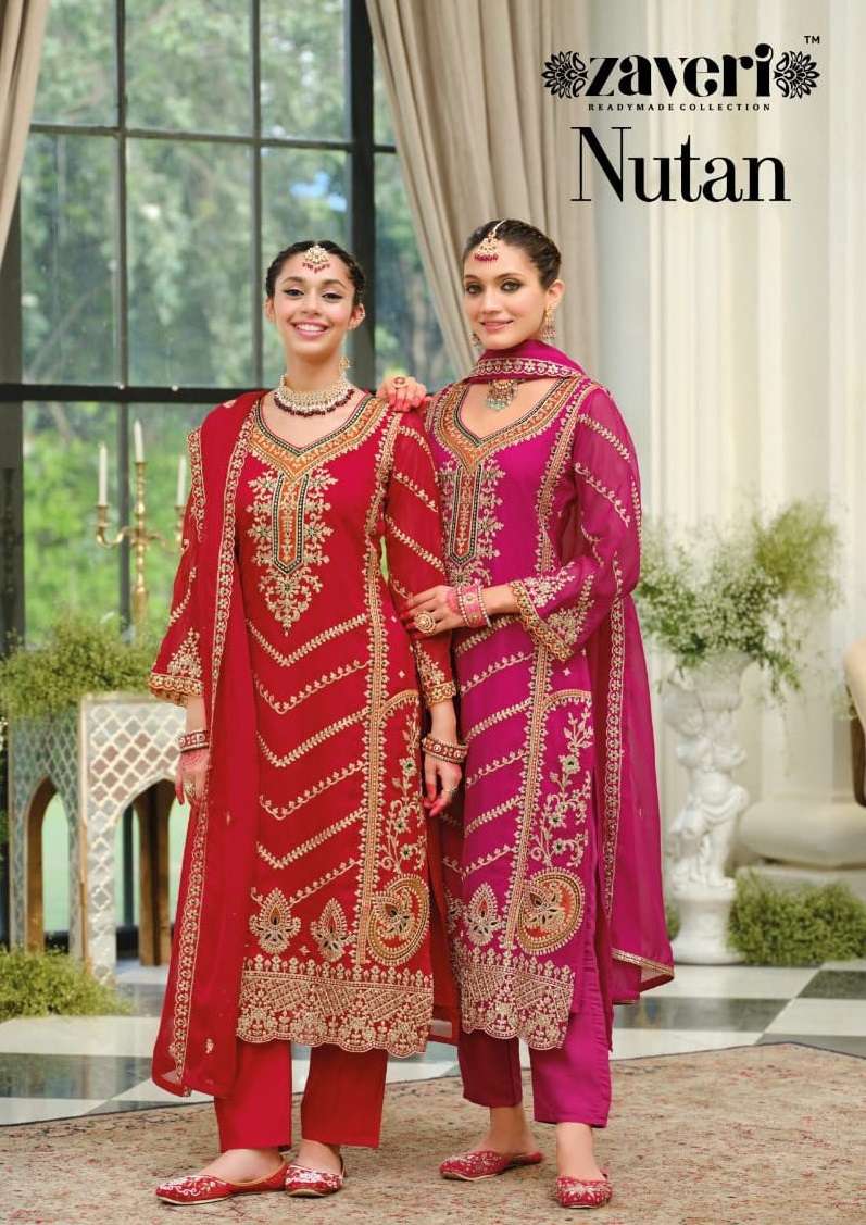 Nutan Zaveri Soft Organza Readymade Pant Style Suits Supplier Ahmedabad