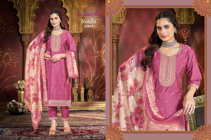 Nutella Aanchi Crystal Silk Readymade Pant Style Suits Wholesaler