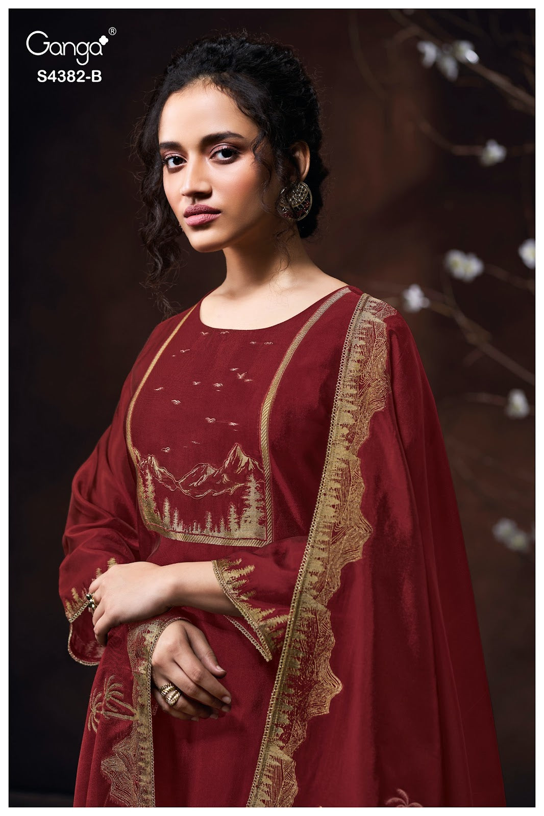 Nuvika 4382 Ganga Pure Viscose Plazzo Style Suits Wholesale Rate