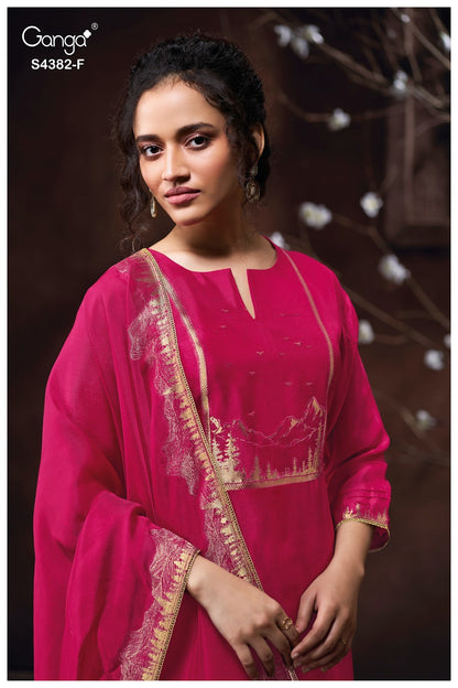 Nuvika 4382 Ganga Pure Viscose Plazzo Style Suits Wholesale Rate