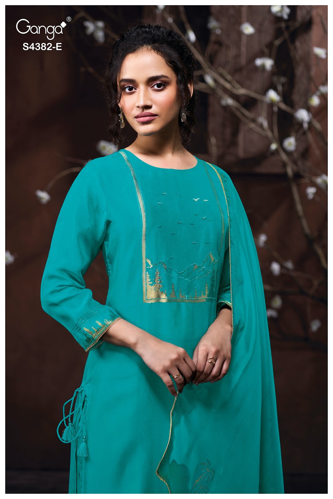 Nuvika 4382 Ganga Pure Viscose Plazzo Style Suits Wholesale Rate