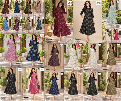Nuwara Jnx Rayon 22Kg A-Line Kurti Wholesaler Ahmedabad
