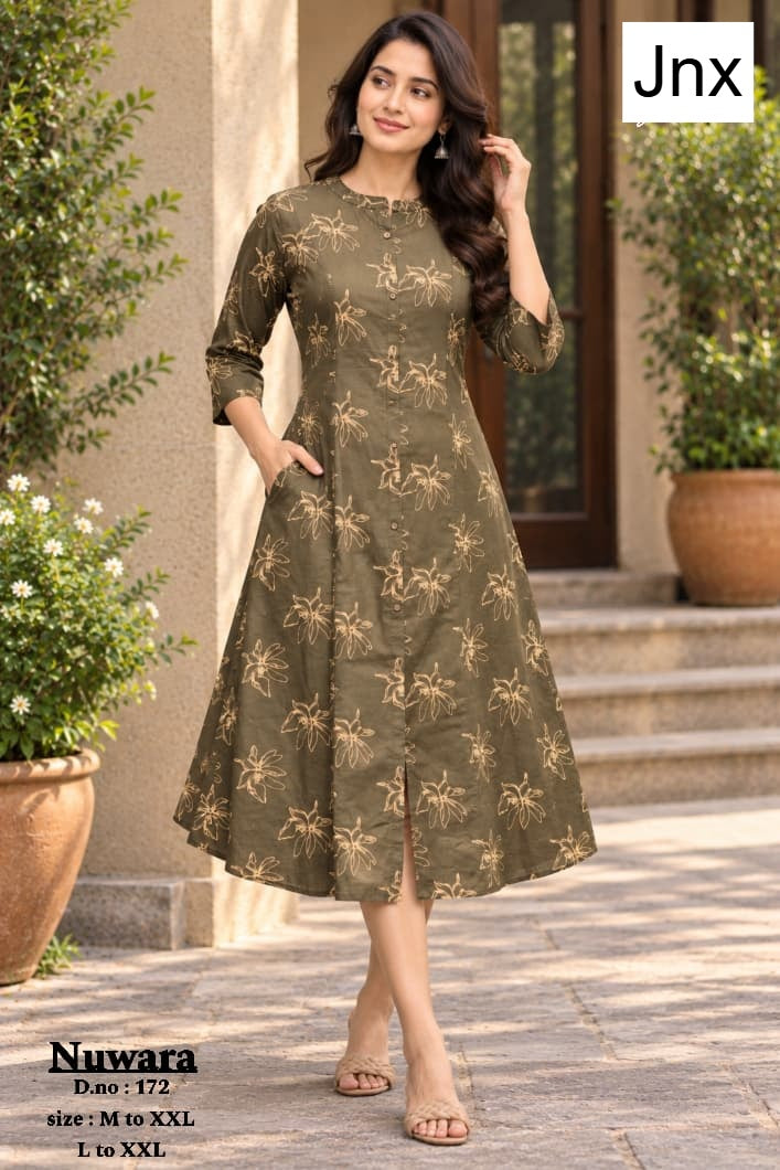 Nuwara Jnx Rayon 22Kg A-Line Kurti Wholesaler Ahmedabad