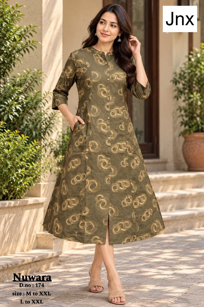 Nuwara Jnx Rayon 22Kg A-Line Kurti Wholesaler Ahmedabad