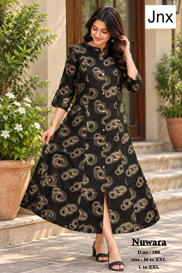 Nuwara Jnx Rayon 22Kg A-Line Kurti Wholesaler Ahmedabad