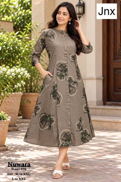 Nuwara Jnx Rayon 22Kg A-Line Kurti Wholesaler Ahmedabad