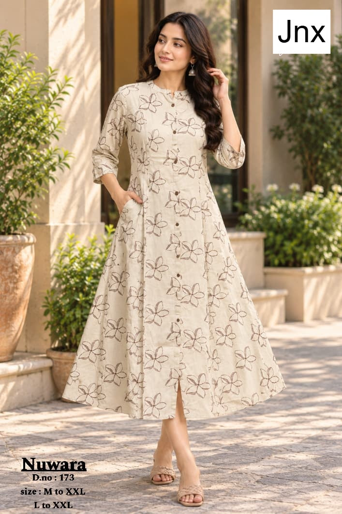 Nuwara Jnx Rayon 22Kg A-Line Kurti Wholesaler Ahmedabad