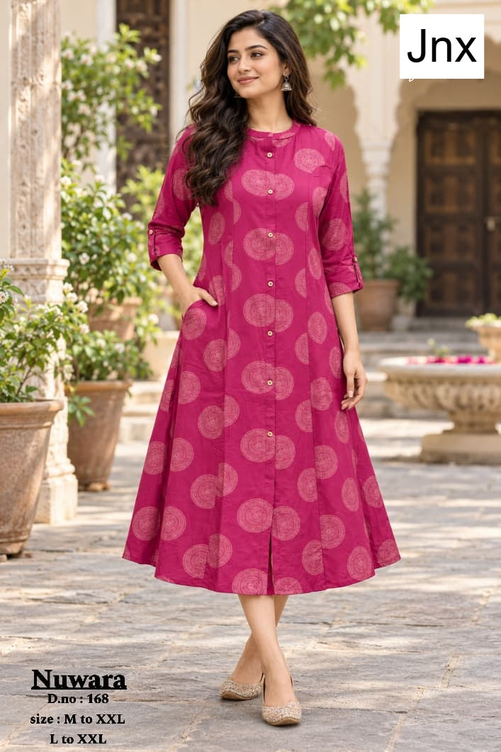 Nuwara Jnx Rayon 22Kg A-Line Kurti Wholesaler Ahmedabad