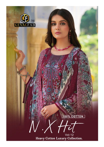Nx Hit Vol 12 Heavy Cotton Luxury Collection Keval Fab Karachi Salwar Suits Exporter Gujarat