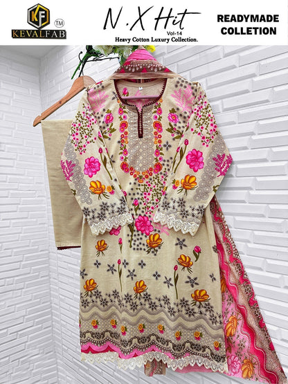 Nx Hit Vol 14 Heavy Cotton Luxury Collection Keval Fab Lawn Karachi Readymade Suits Manufacturer India