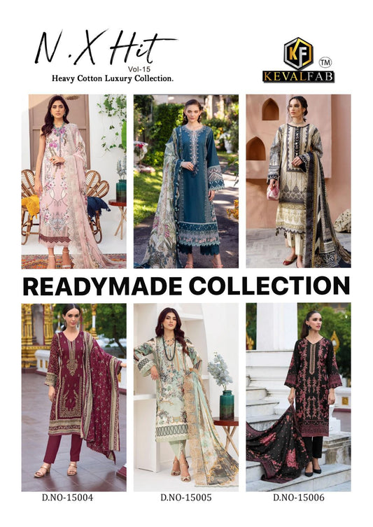 Nx Hit Vol 15 Heavy Cotton Luxury Collection Keval Fab Karachi Readymade Suits Exporter Gujarat
