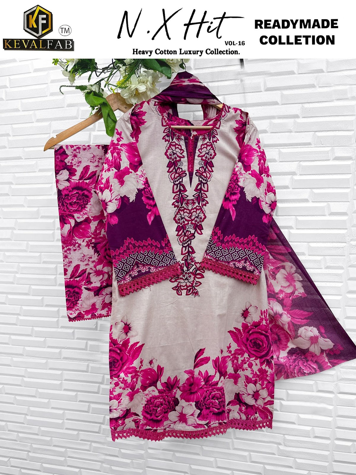 Nx Hit Vol 16 Heavy Cotton Luxury Collection Keval Fab Karachi Readymade Suits Wholesaler Ahmedabad