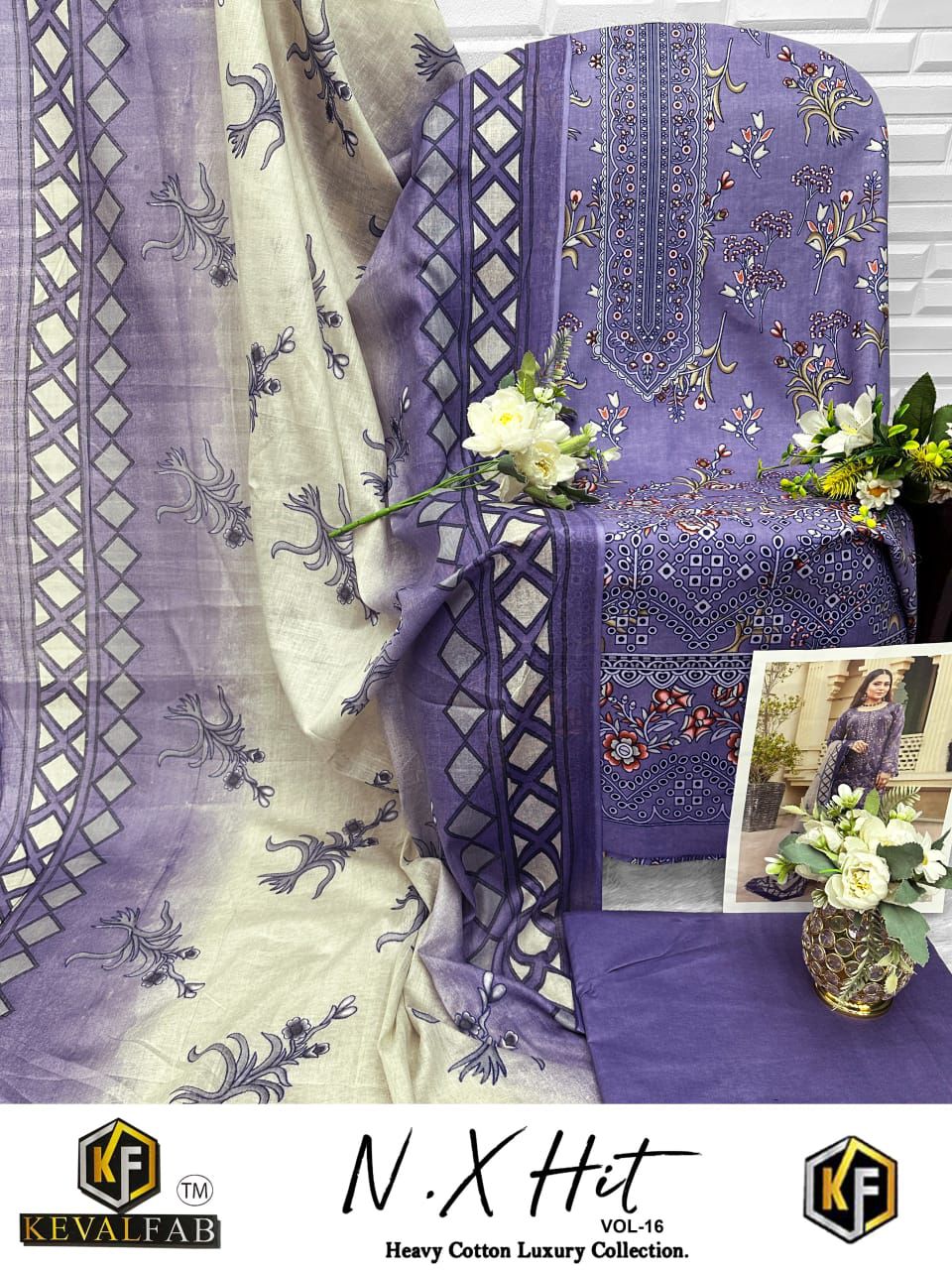 Nx Hit Vol 16 Heavy Cotton Luxury Collection Keval Fab Karachi Salwar Suits Wholesaler Gujarat