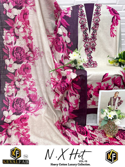 Nx Hit Vol 16 Heavy Cotton Luxury Collection Keval Fab Karachi Salwar Suits Wholesaler Gujarat