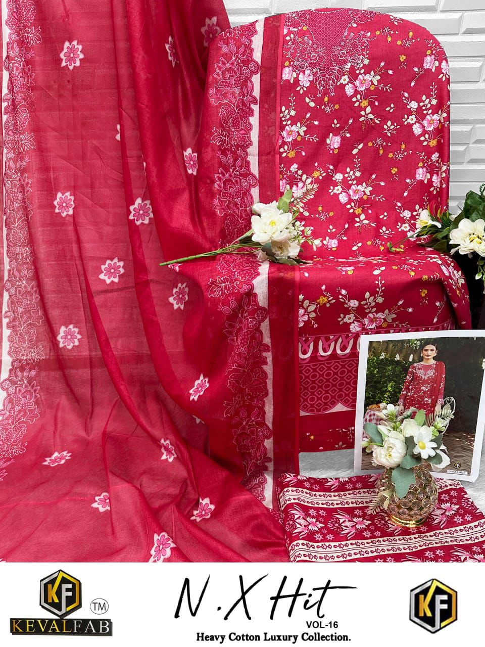 Nx Hit Vol 16 Heavy Cotton Luxury Collection Keval Fab Karachi Salwar Suits Wholesaler Gujarat