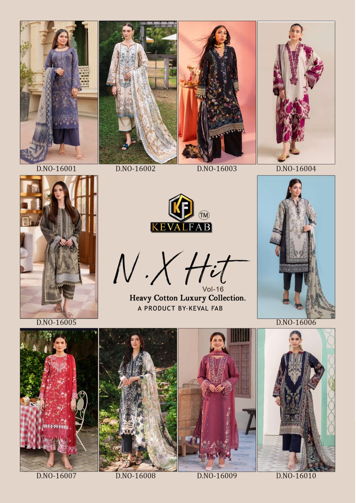 Nx Hit Vol 16 Heavy Cotton Luxury Collection Keval Fab Karachi Salwar Suits Wholesaler Gujarat