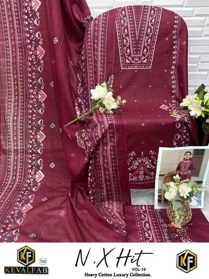 Nx Hit Vol 16 Heavy Cotton Luxury Collection Keval Fab Karachi Salwar Suits Wholesaler Gujarat