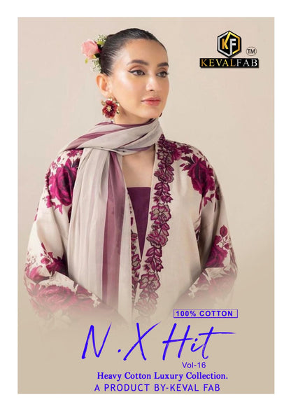Nx Hit Vol 16 Heavy Cotton Luxury Collection Keval Fab Karachi Salwar Suits Wholesaler Gujarat