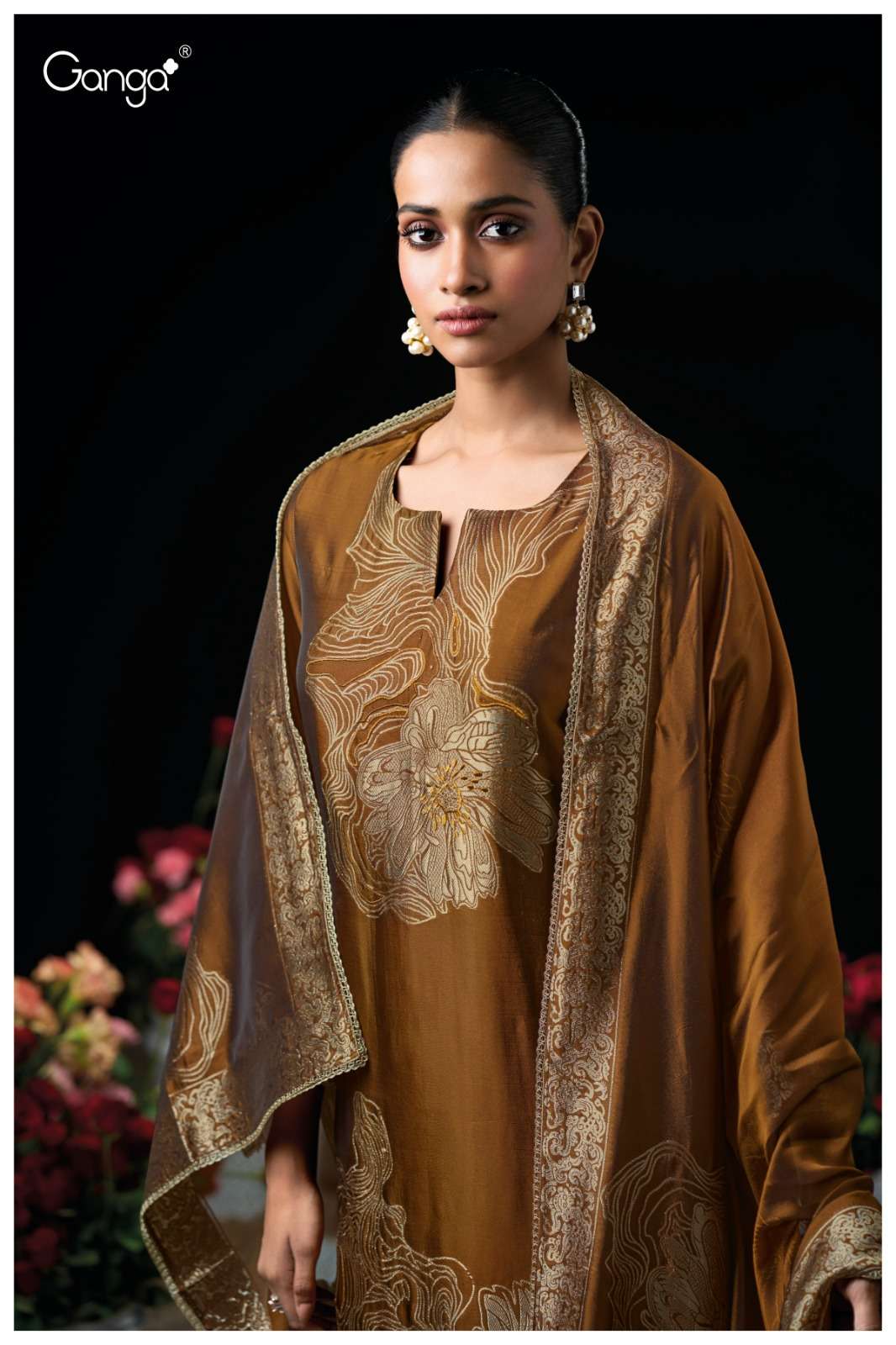 Nyasha 3819 Ganga Woven Silk Pant Style Suits Supplier India