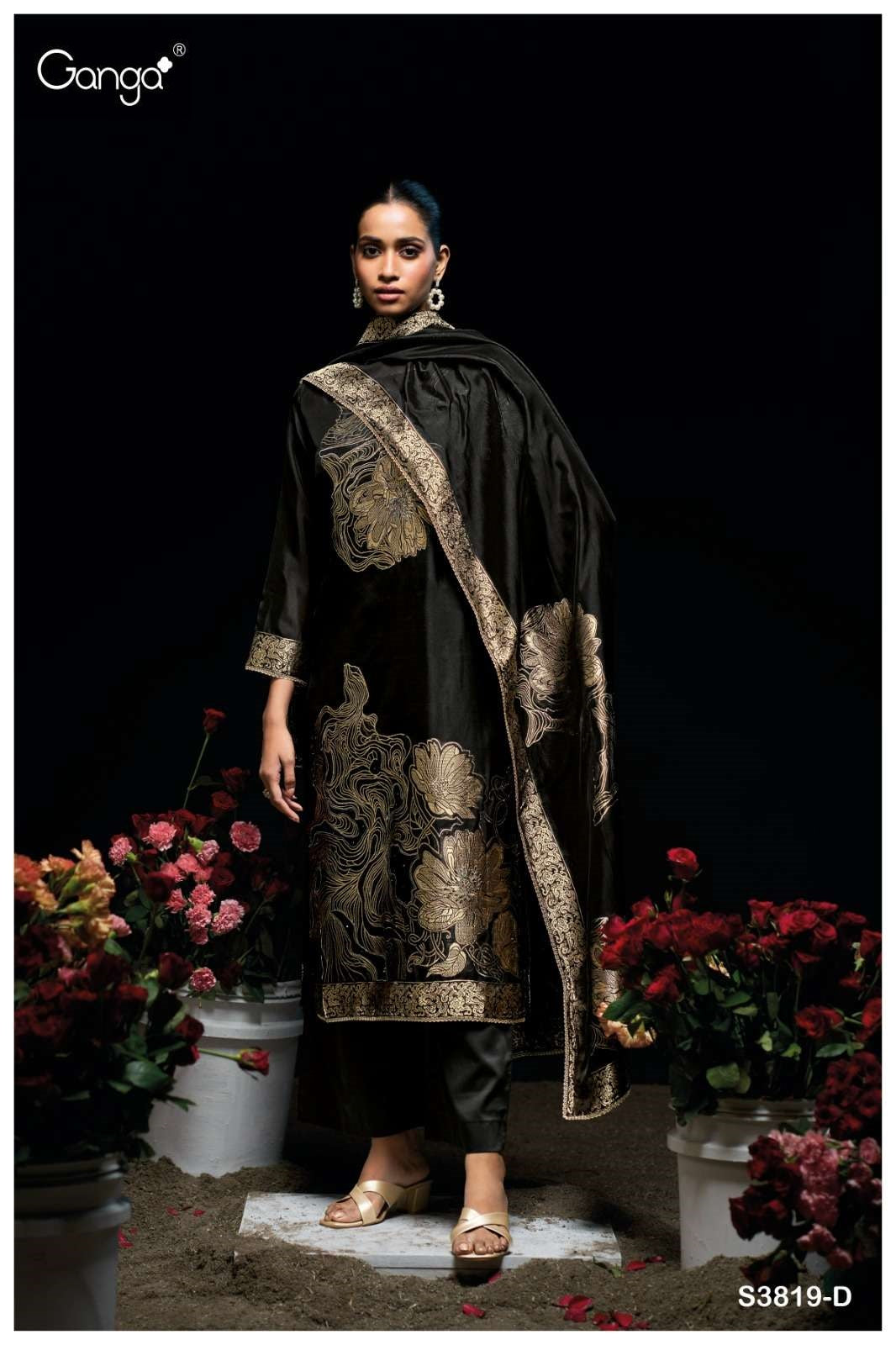 Nyasha 3819 Ganga Woven Silk Pant Style Suits Supplier India