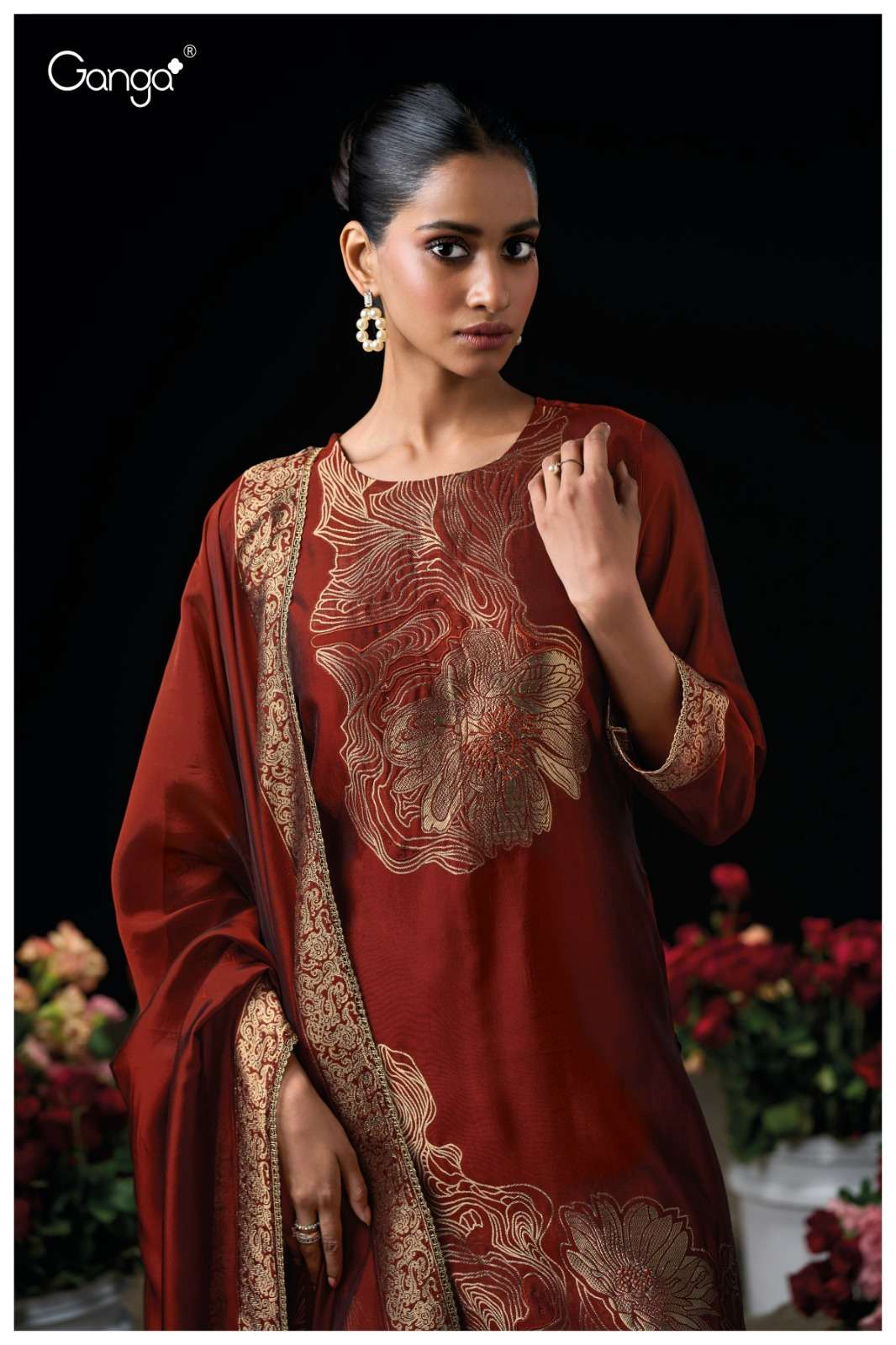 Nyasha 3819 Ganga Woven Silk Pant Style Suits Supplier India