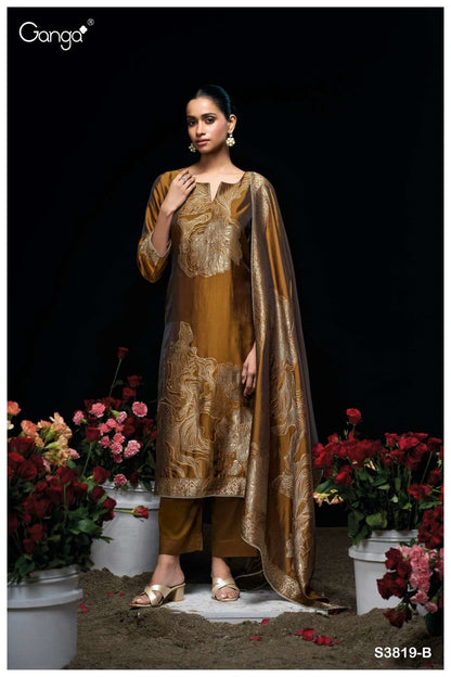 Nyasha 3819 Ganga Woven Silk Pant Style Suits Supplier India