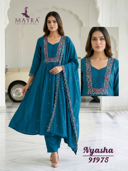 Nyasha Mayra Roman Silk Readymade Anarkali Suits Wholesaler