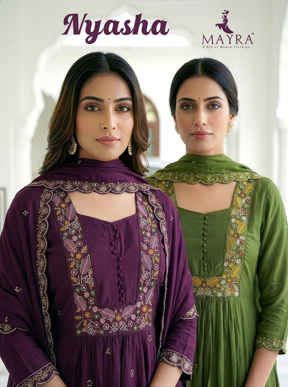 Nyasha Mayra Roman Silk Readymade Anarkali Suits Wholesaler