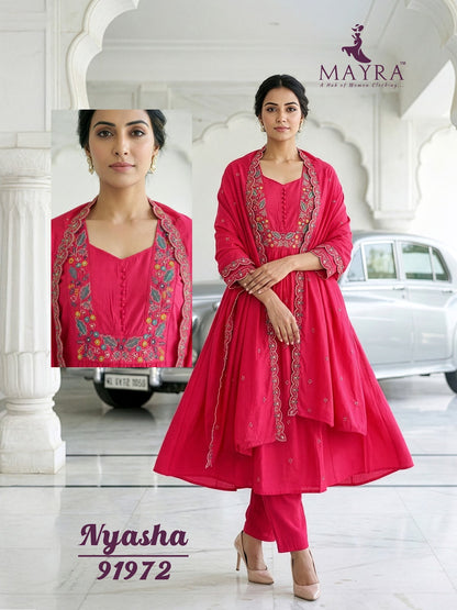 Nyasha Mayra Roman Silk Readymade Anarkali Suits Wholesaler