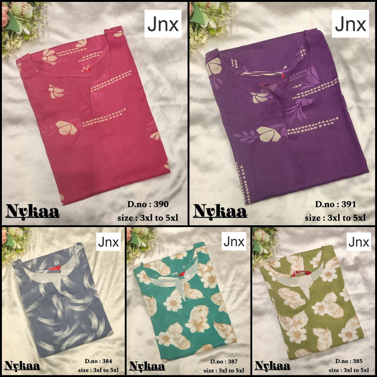 Nykaa 0309 Jnx Rayon Plus Size Kurtis Wholesale Rate