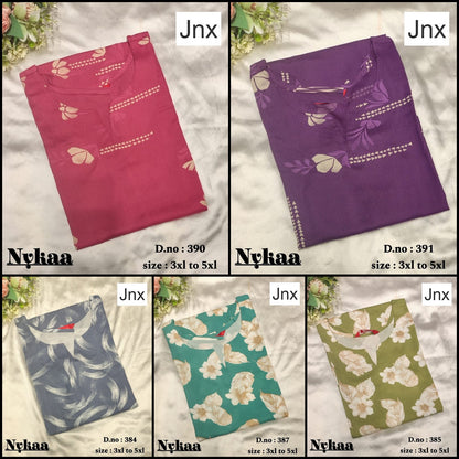 Nykaa 0309 Jnx Rayon Plus Size Kurtis Wholesale Rate
