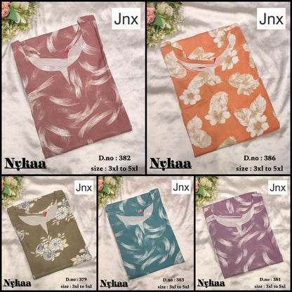 Nykaa 0309 Jnx Rayon Plus Size Kurtis Wholesale Rate