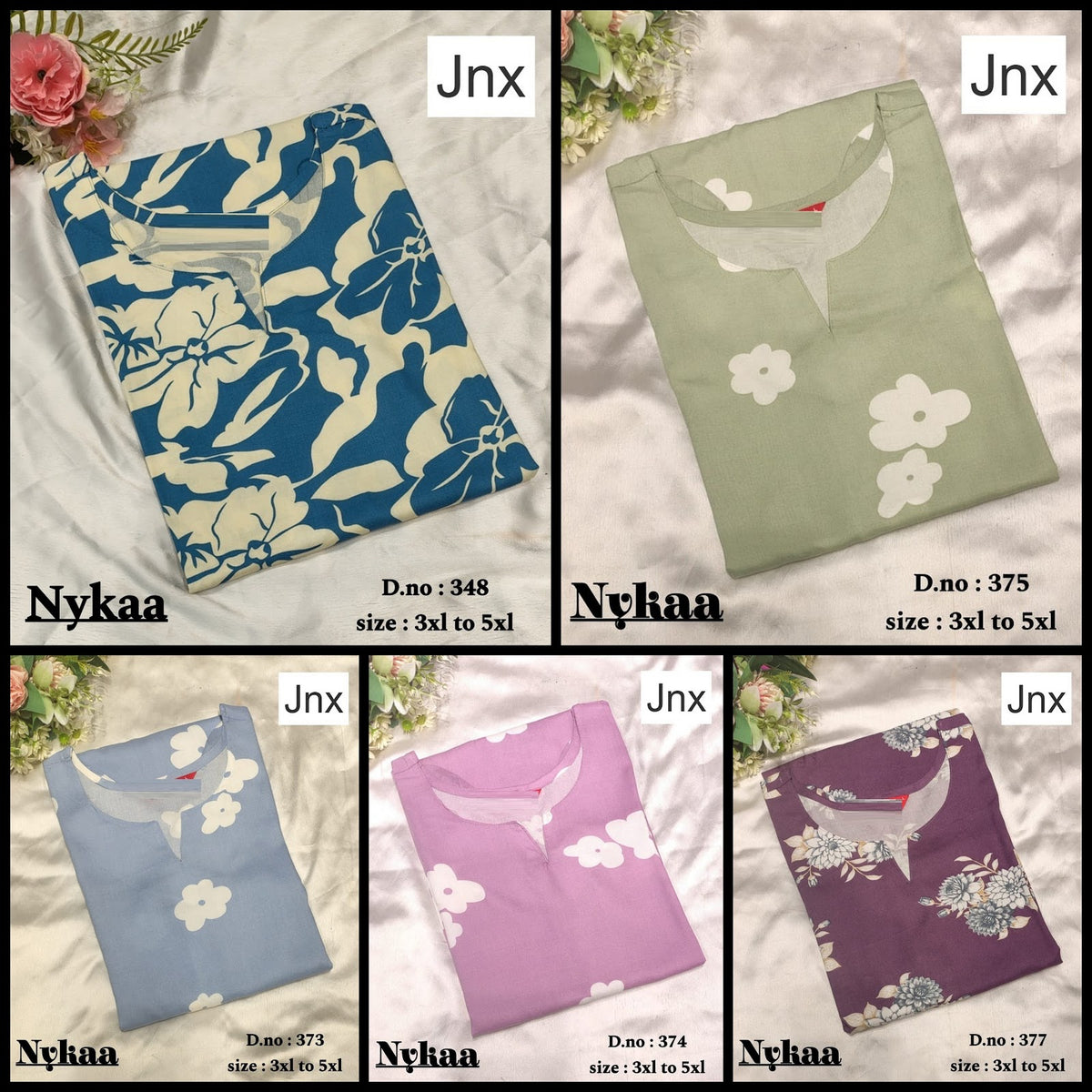 Nykaa 0309 Jnx Rayon Plus Size Kurtis Wholesale Rate