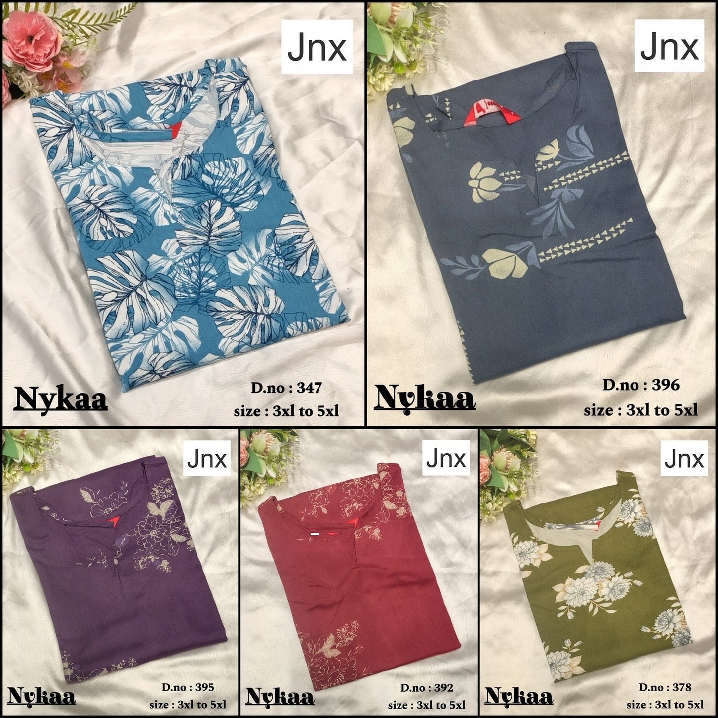 Nykaa 0309 Jnx Rayon Plus Size Kurtis Wholesale Rate