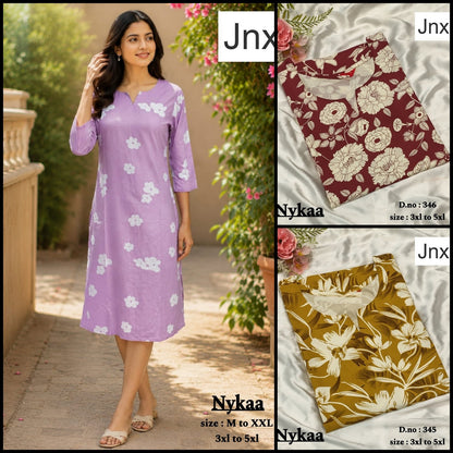 Nykaa 0309 Jnx Rayon Plus Size Kurtis Wholesale Rate