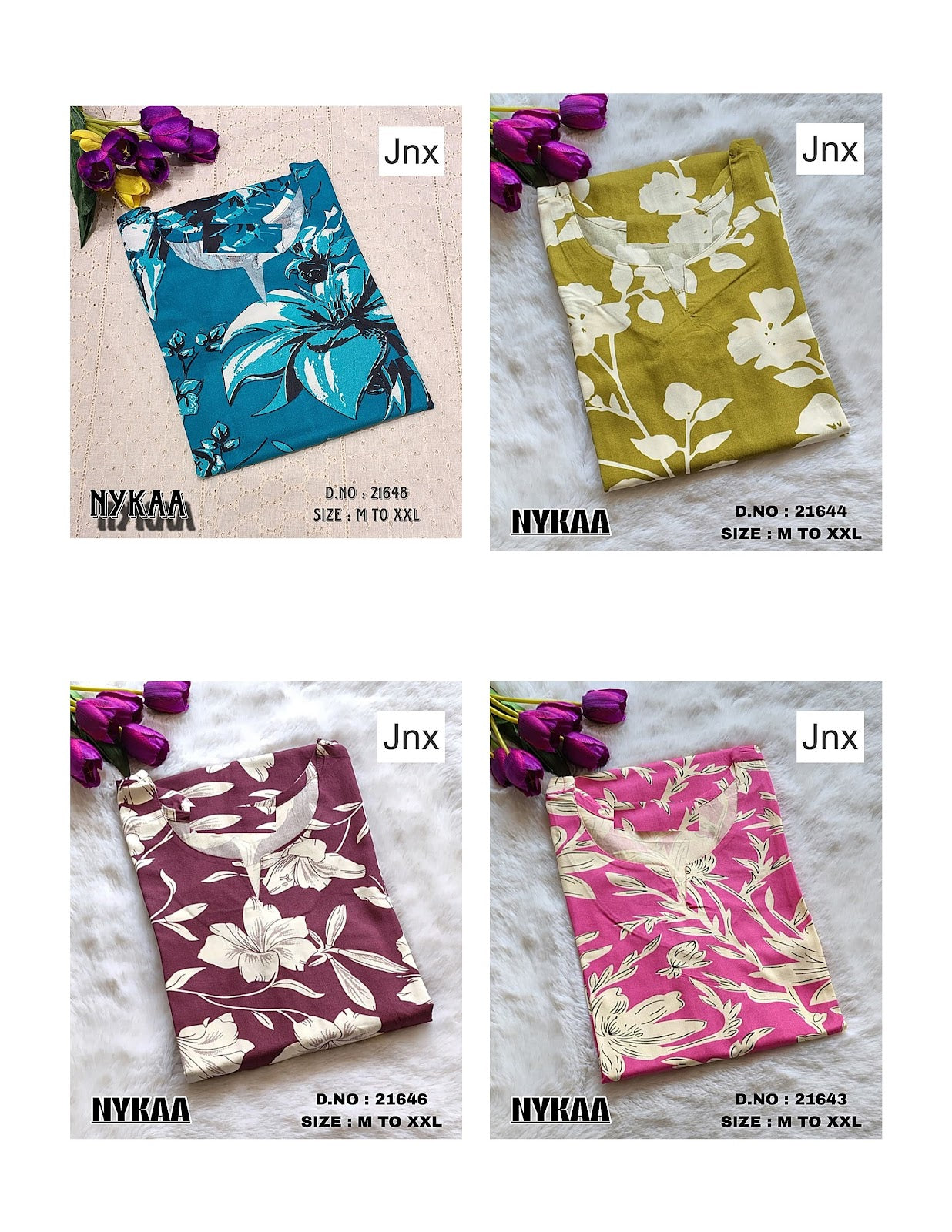 Nykaa 1610 Jnx Rayon Kurtis Exporter Ahmedabad