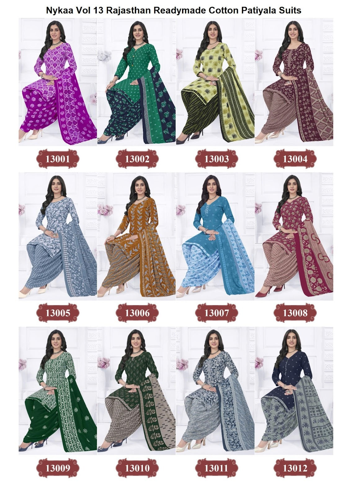 Nykaa Vol 13 Rajasthan Readymade Cotton Patiyala Suits Exporter Ahmedabad