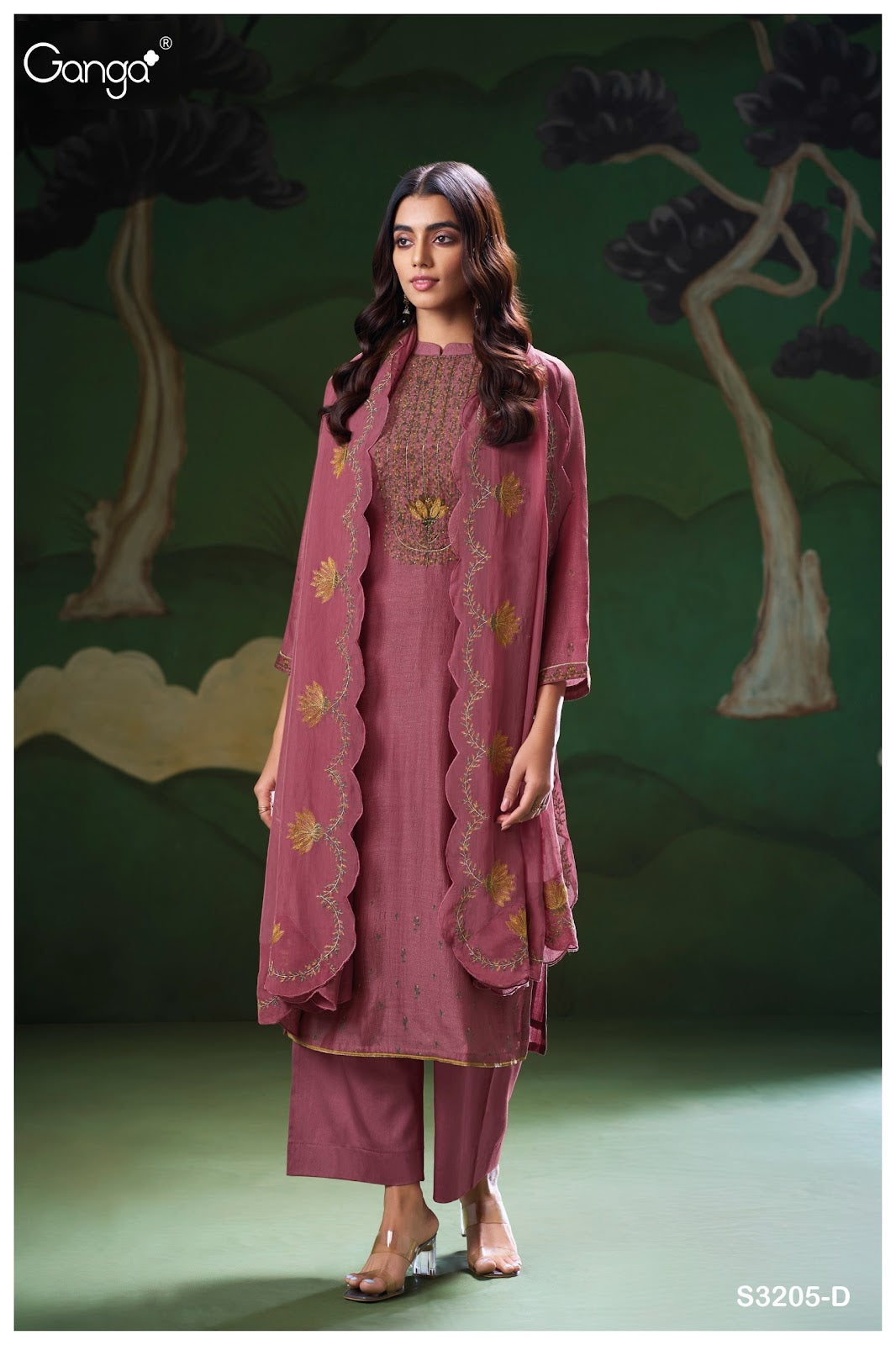 Nyla 3205 Ganga Premium Bemberg Plazzo Style Suits Wholesale