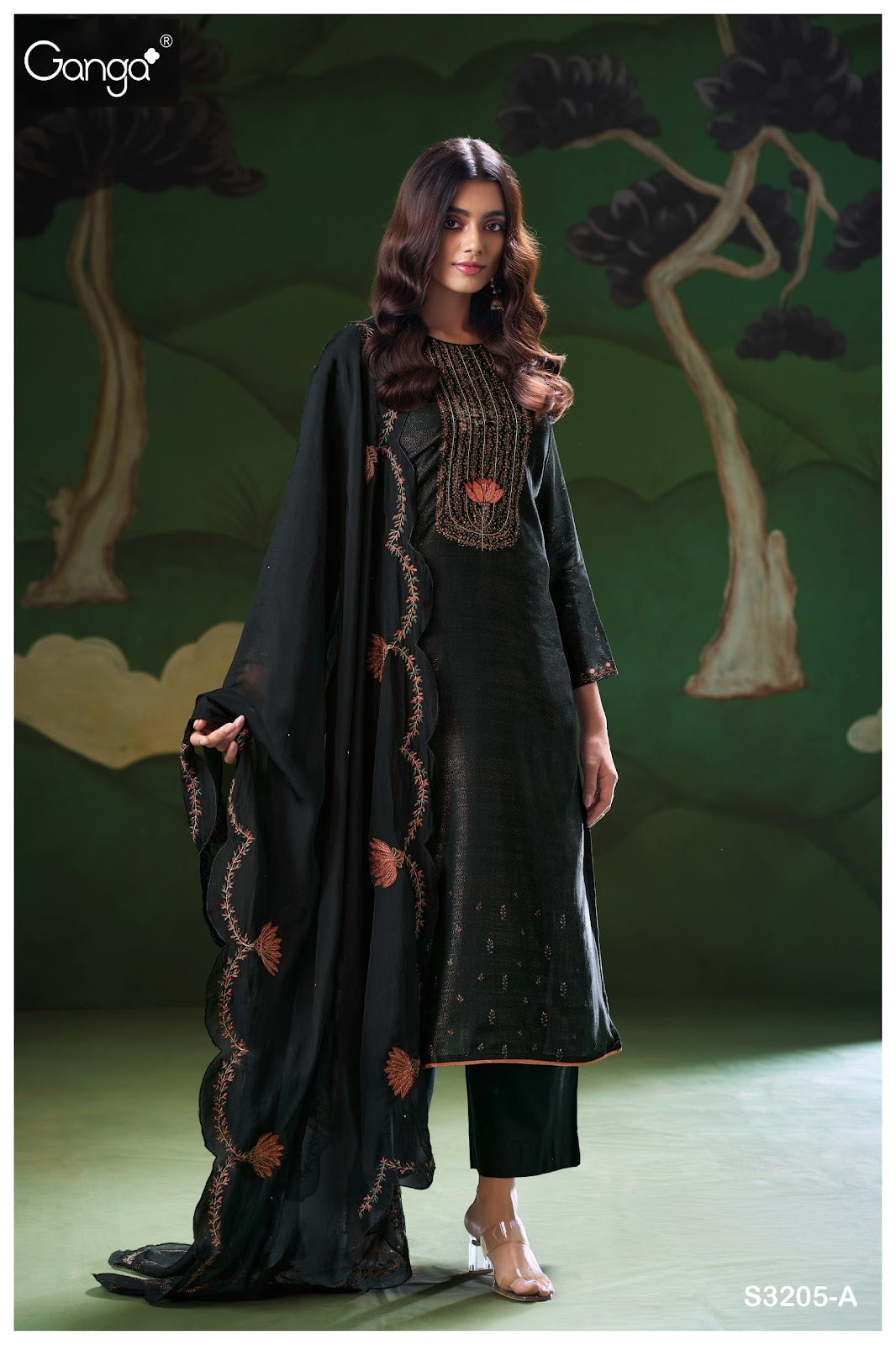 Nyla 3205 Ganga Premium Bemberg Plazzo Style Suits Wholesale