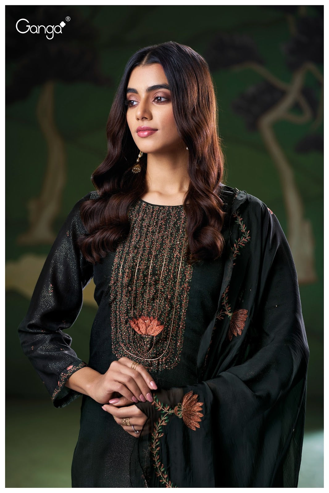 Nyla 3205 Ganga Premium Bemberg Plazzo Style Suits Wholesale