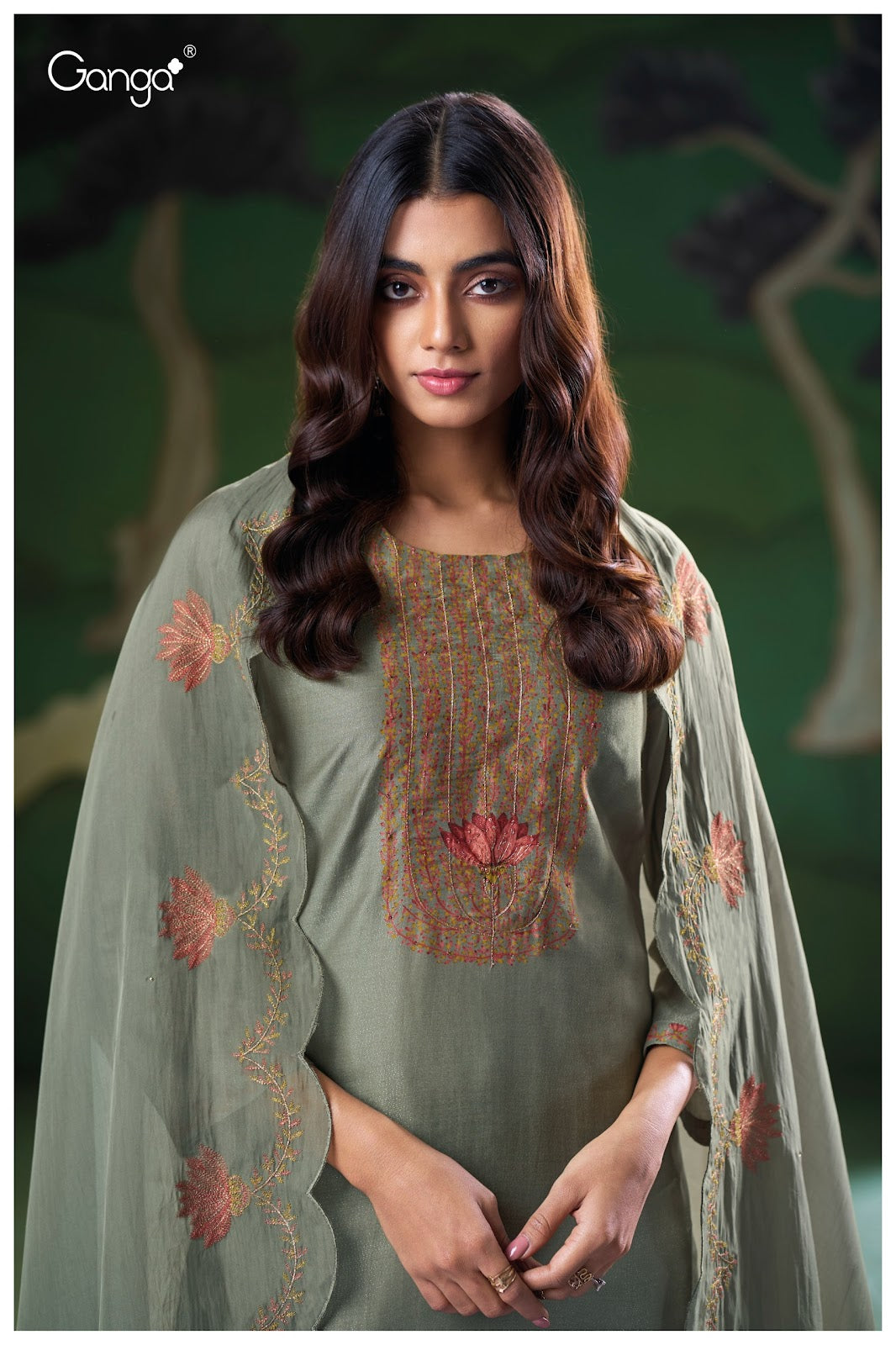 Nyla 3205 Ganga Premium Bemberg Plazzo Style Suits Wholesale