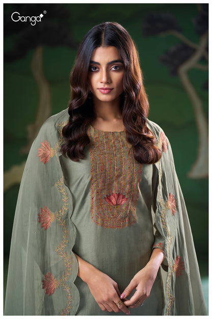 Nyla 3205 Ganga Premium Bemberg Plazzo Style Suits Wholesale