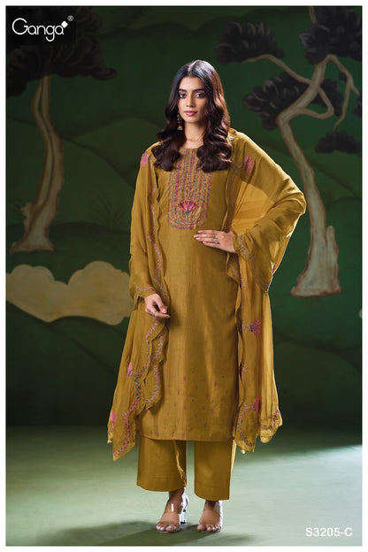Nyla 3205 Ganga Premium Bemberg Plazzo Style Suits Wholesale
