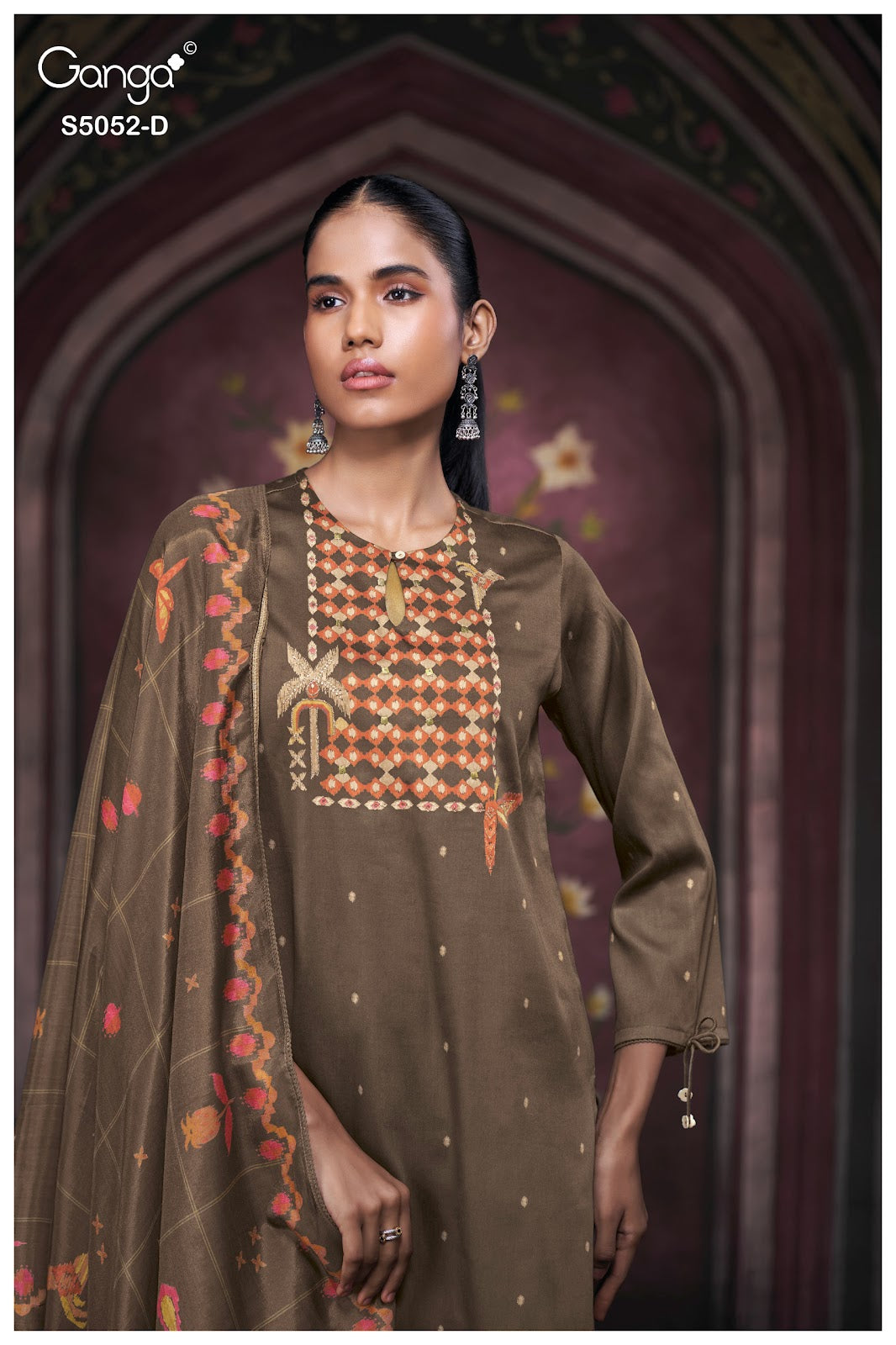 Nyrisha S5052 Ganga Cotton Satin Pant Style Suits Wholesaler