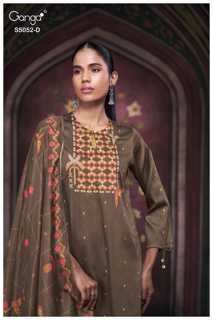Nyrisha S5052 Ganga Cotton Satin Pant Style Suits Wholesaler